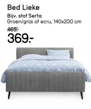 Aanbieding: Bed Lieke - grijs/groen - 140x200 cm