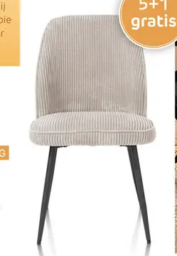 Aanbieding: Leonidas, Eetkamerstoel - Frame Rough Off Black (ROB) - Stof Rivas - Creme