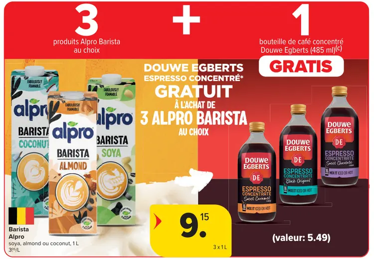 Offre: Alpro Barista + gratuit Espresso concentre