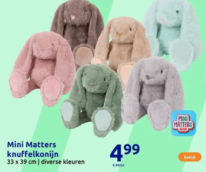 Aanbieding: Mini Matters knuffelkonijn