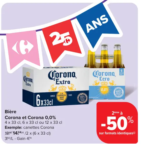 Offre: Bière Corona et Corona 0,0%