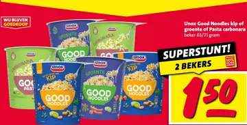 Aanbieding: Unox Good Noodles kip of groente of Pasta car