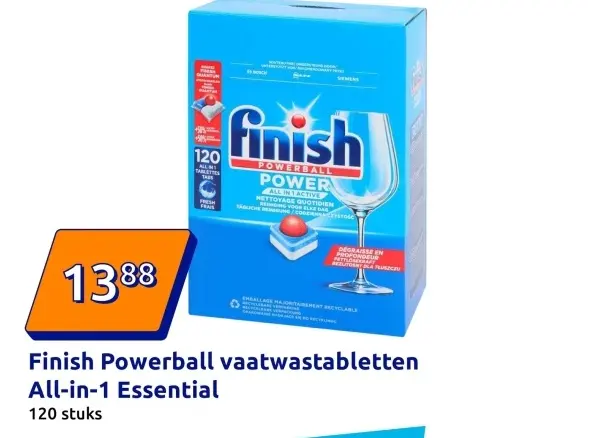 Aanbieding: Finish Powerball vaatwastabletten All-in-1 Es