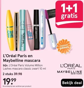 Aanbieding: L'Oréal Paris en Maybelline mascara