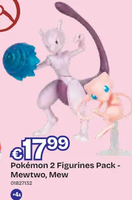 Offre: 2 Figurines Pack - Mewtwo, Mew