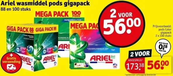 Aanbieding: Wasmiddel pods gigapack