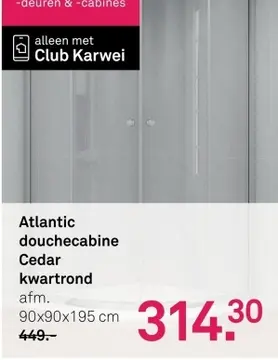 Aanbieding: Atlantic douchecabine Cedar kwartrond