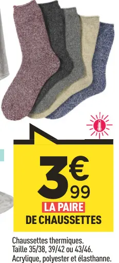 Offre: La paire de chaussettes