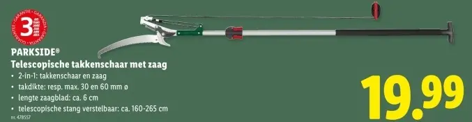 Promotie: Telescopische takkenschaar met zaag