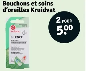 Offre: Bouchons et soins d'oreilles