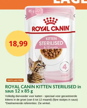 Aanbieding: ROYAL CANIN KITTEN STERILISED in saus