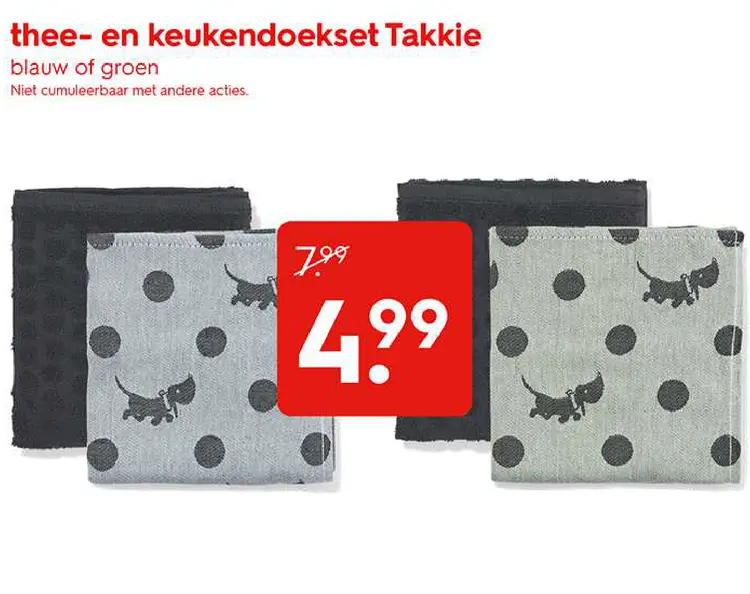 Promotie: Thee- en keukendoekset Takkie