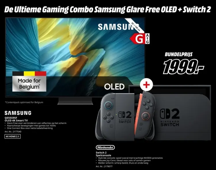 Promotie: De Ultieme Gaming Combo Samsung Glare Free OL + Switch 2 