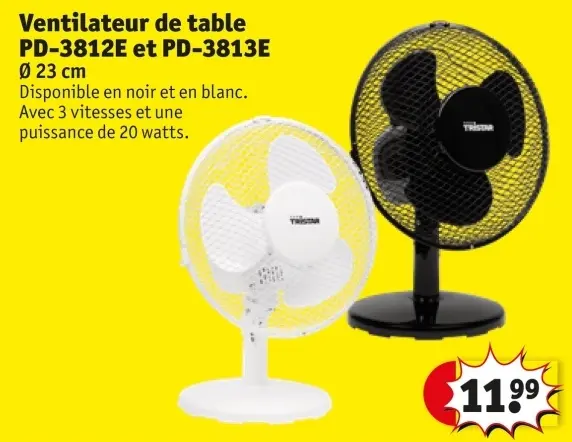 Offre: Ventilateur de table PD-3812E et PD-3813E