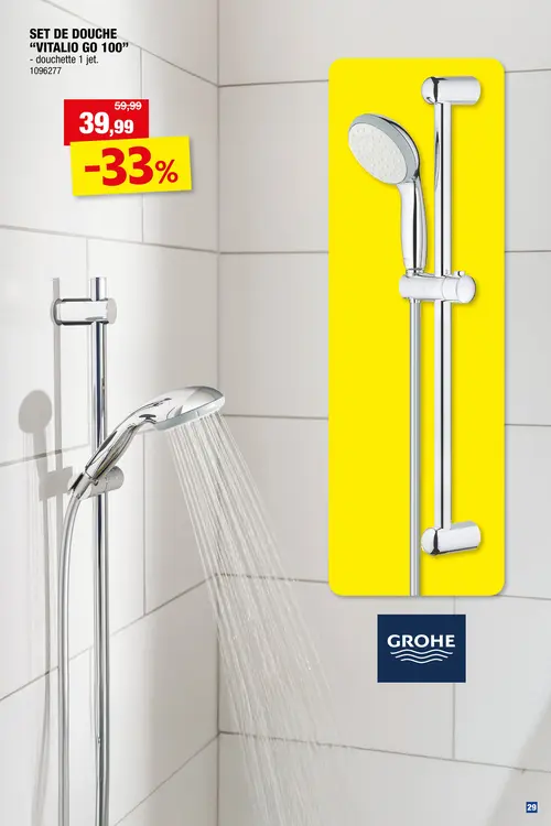 Offre: GROHE Vitalio Go 100 set de douche chrome