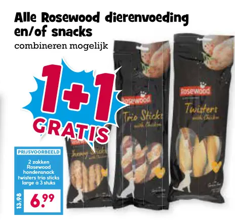 Aanbieding: Rosewood dierenvoeding en/of snacks