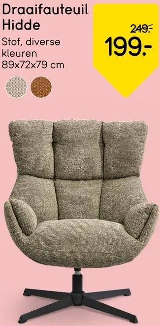 Promotie: Draaifauteuil Hidde