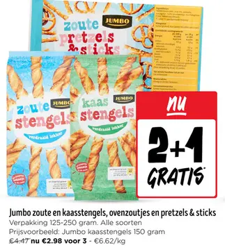Aanbieding: Zoute en kaasstengels, ovenzoutjes en pretzels & sticks
