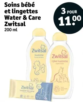 Offre: Soins bébé et lingettes Water & Care