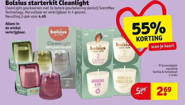 Promotie: Bolsius starterkit Cleanlight