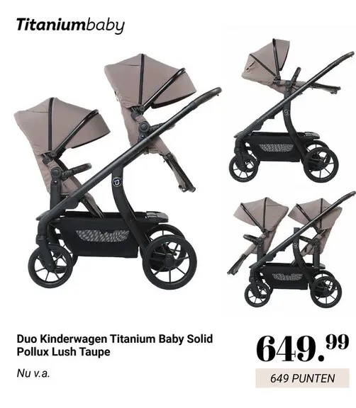 Aanbieding: Duo Kinderwagen Solid Pollux Lush Taupe
