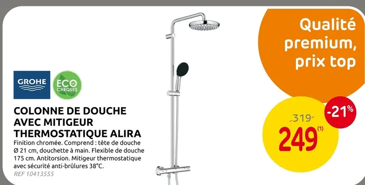Offre: Colonne de douche avec mitigeur thermostatique