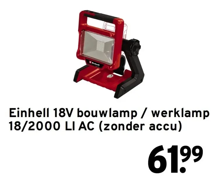 Aanbieding: Einhell 18V bouwlamp / werklamp
