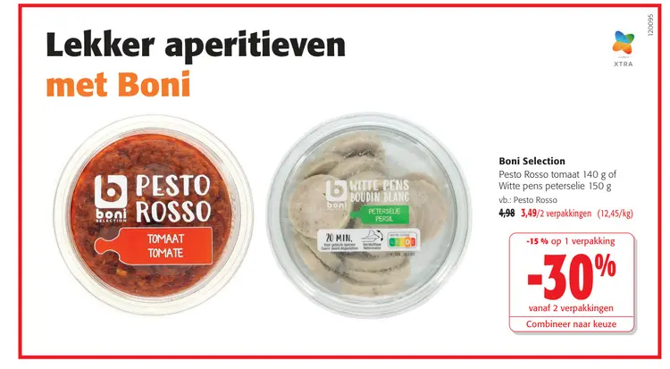 Promotie: Pesto Rosso tomaat of Witte pens peterselie