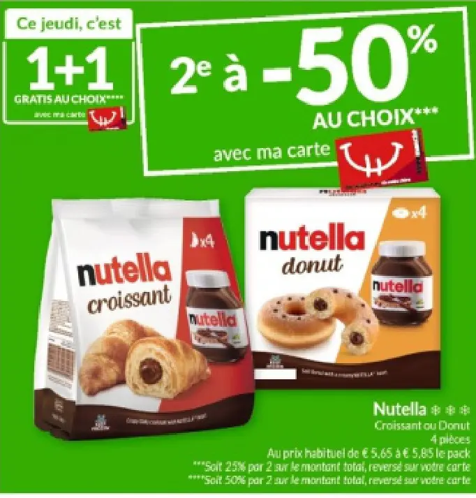 Offre: Nutella Croissant ou Donut