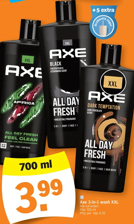 Promotie: Axe 3-in-1 wash XXL