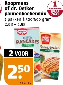 Aanbieding: Koopmans of dr. Oetker pannenkoekenmix