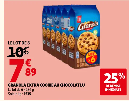 Promotie: Granola extra cookie au chocolat