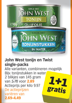 Offre: John West tonijn en Twist single-packs