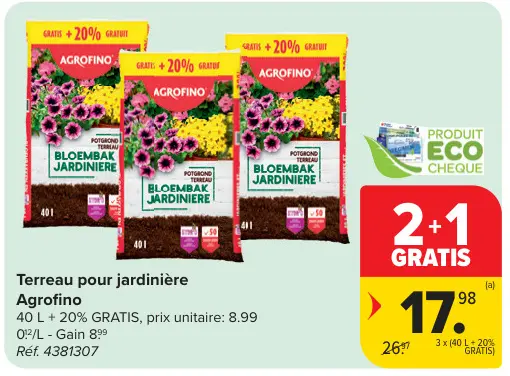 Offre: Terreau pour jardinière