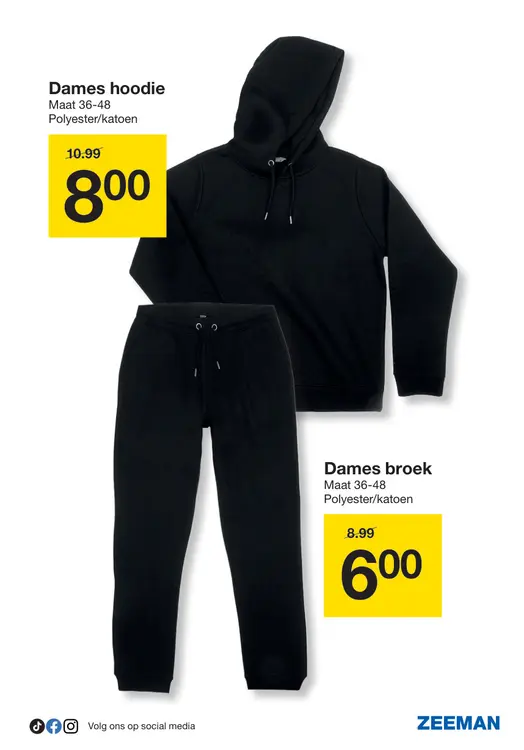 Promotie: Dames hoodie of broek