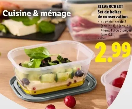 Offre: Set de boîtes de conservation