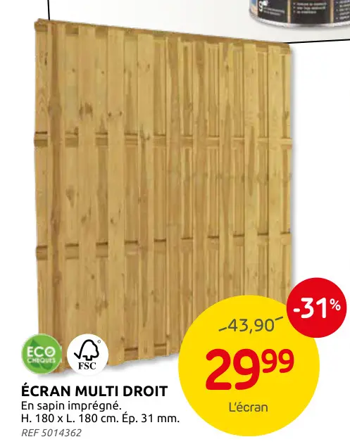 Offre: Écran multi droit