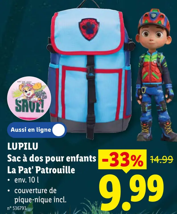 Offre: Sac à dos pour enfants La Pat' Patrouille