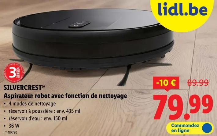 Offre: Aspirateur robot avec fonction de nettoyage