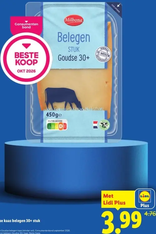 Aanbieding: Goudse kaas belegen 30+ stuk