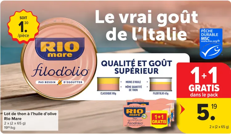 Offre: Lot de thon à l'huile d'olive