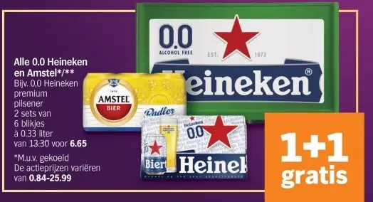 Aanbieding: Heineken and Amstel 0.0