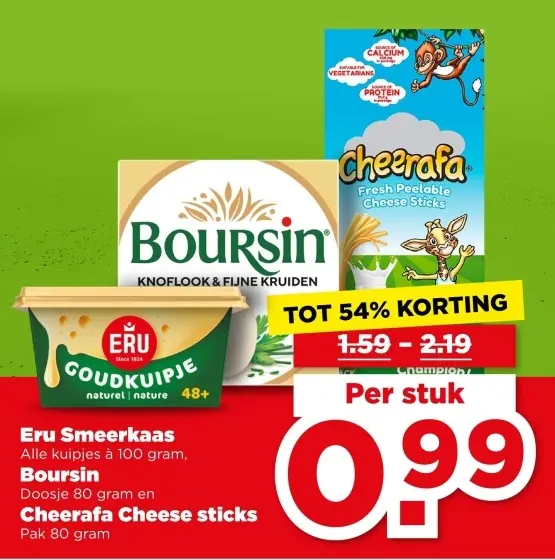 Smeerkaas, Boursin, Cheerafa Cheese sticks