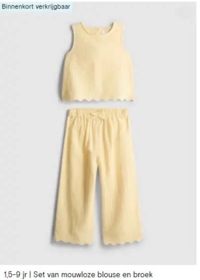 Promotie: Set van mouwloze blouse en broek