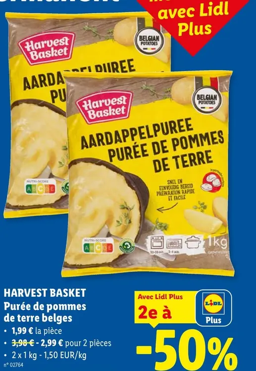 Offre: Harvest Basket Purée de pommes de terre belges