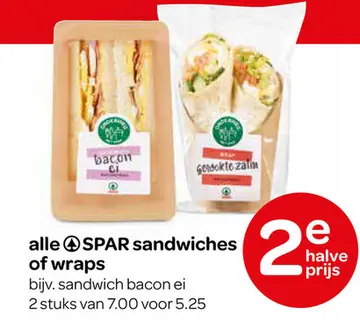 Aanbieding: SPAR sandwiches of wraps