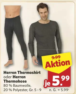 Aanbieding: Herren Thermoshirt oder Herren Thermohose