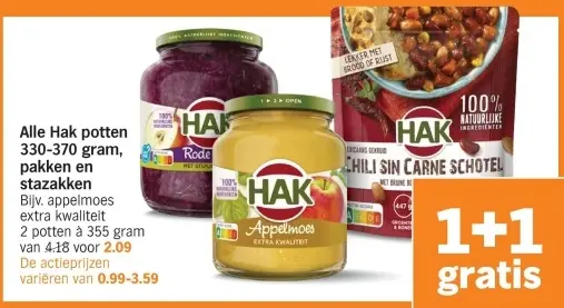 Aanbieding: Hak potten, pakken en stazakken