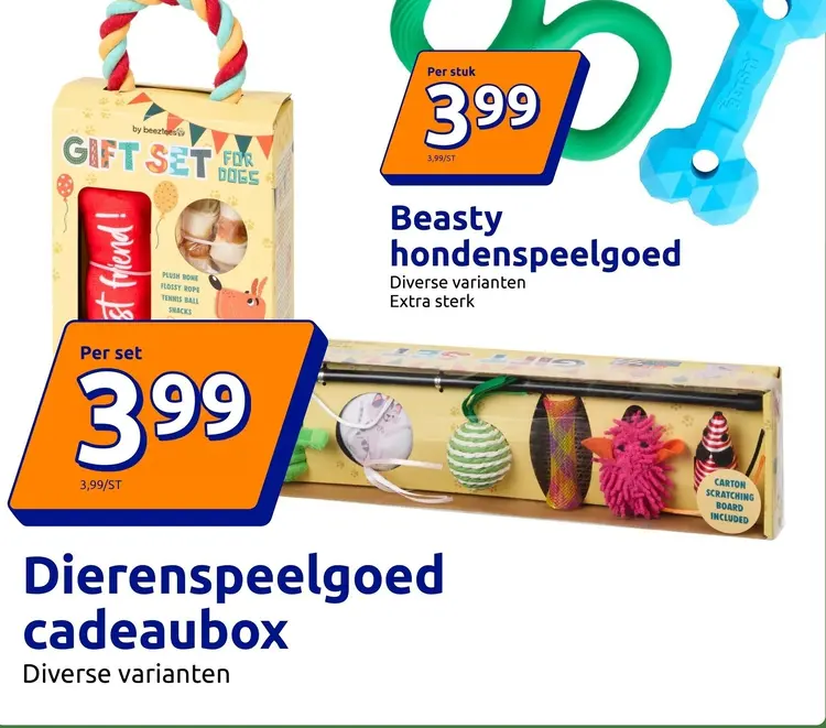 Aanbieding: Dierenspeelgoed cadeaubox