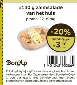 Promotie: zalmsalade van het huis